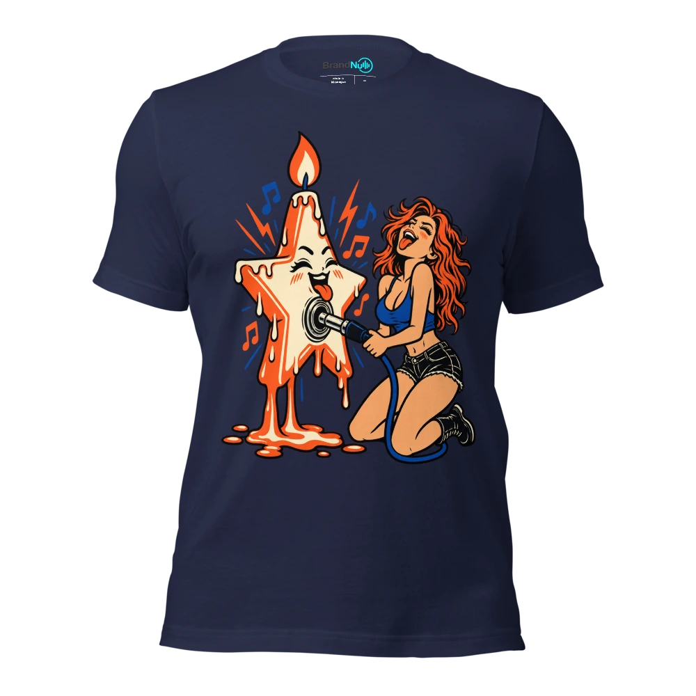 THE BIRTHDAY WISH HAS AN AUX SOCKET T Shirt Navy Front