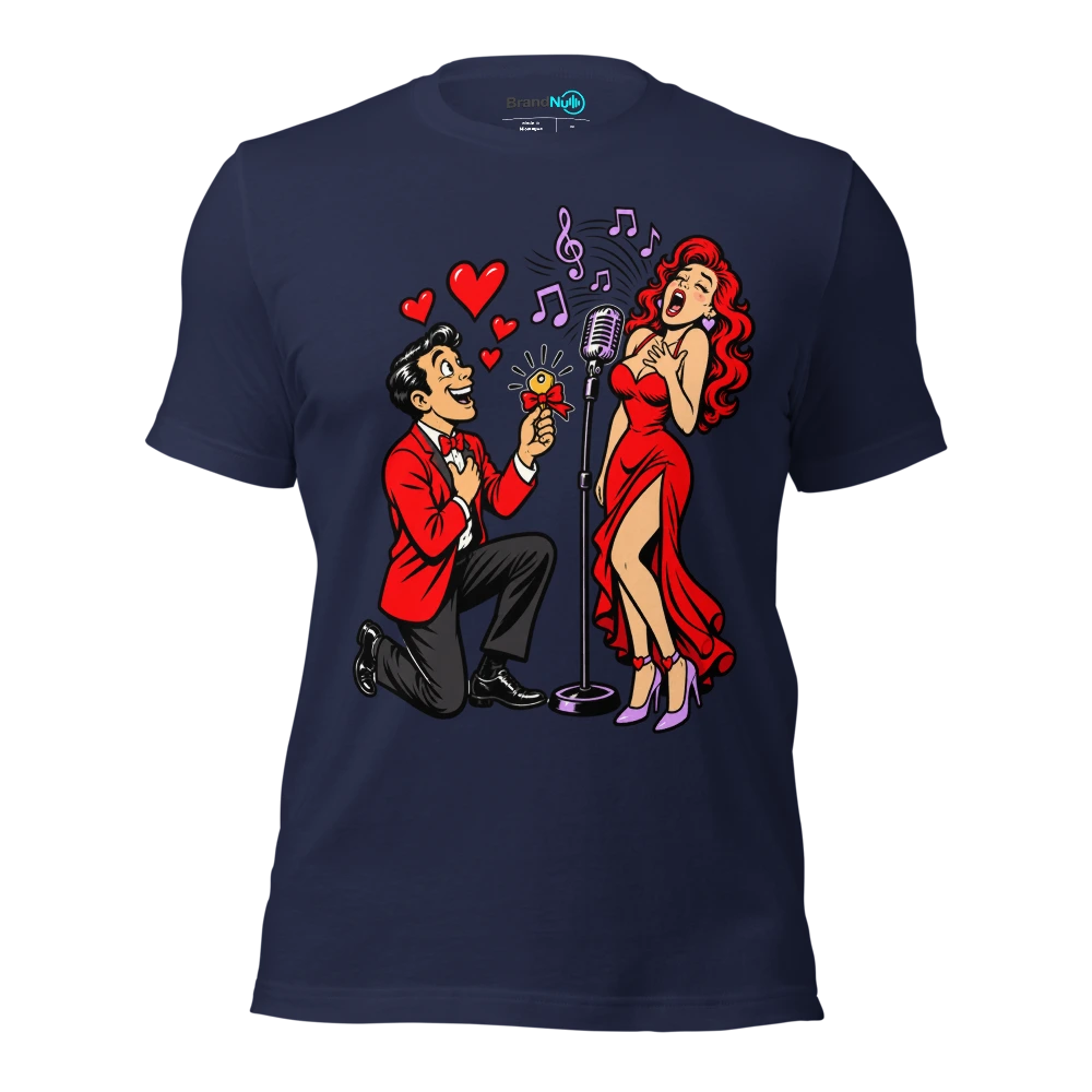 MY VALENTINE ASKED FOR A KEY CHANGE T Shirt Navy Front