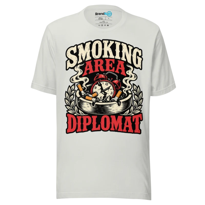 BrandNu Smoking Area Diplomat T-Shirt - Silver
