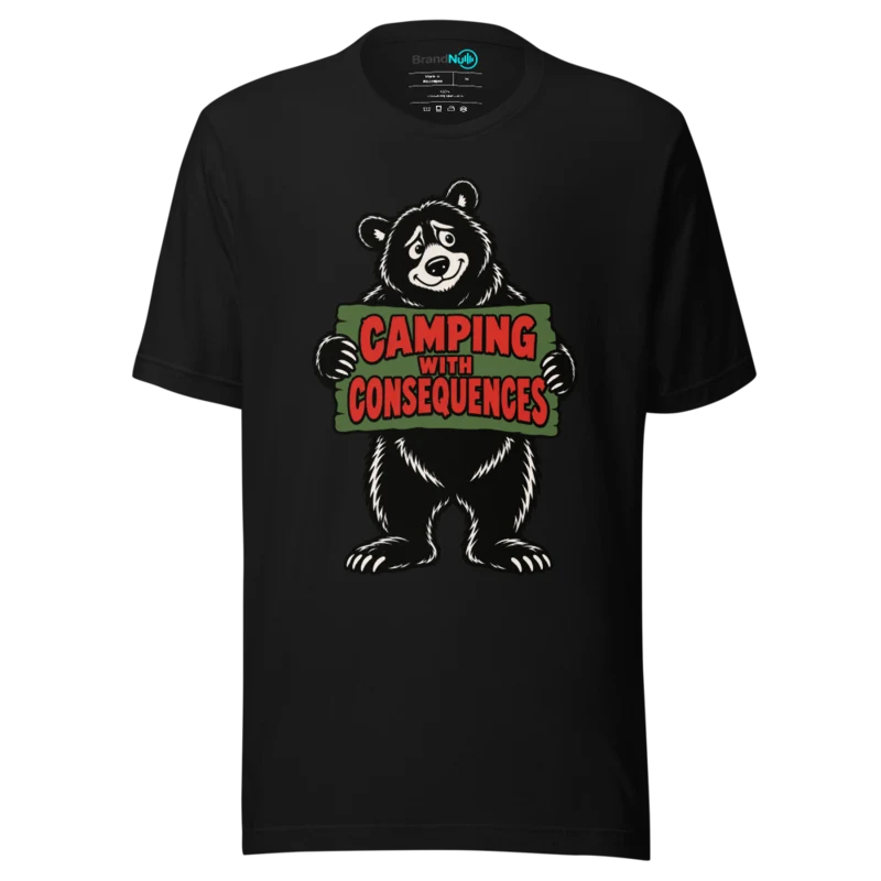 CAMPING WITH CONSEQUENCES T Shirt - Black