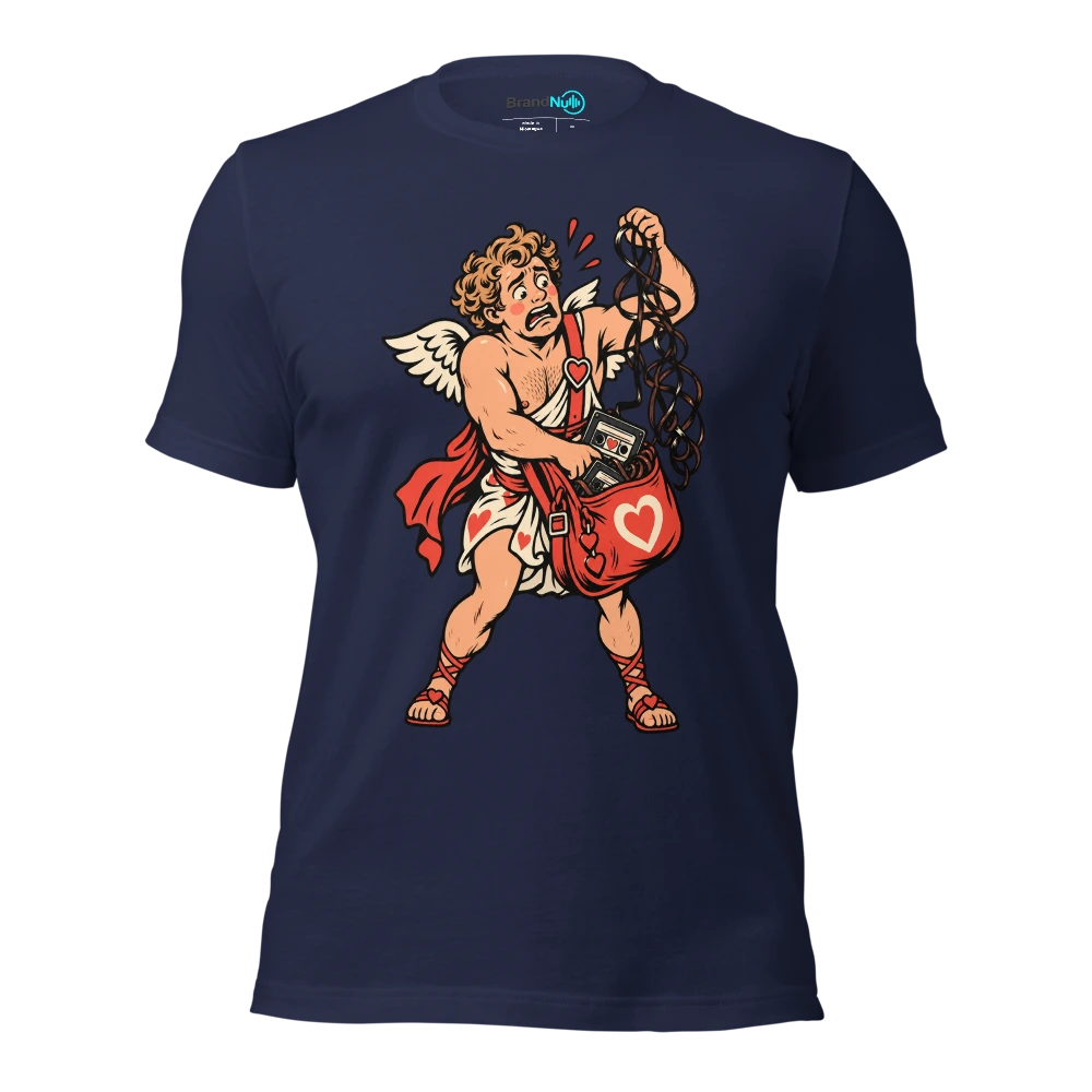 THE POSTBOX CUPID HAS LOST OUR SONG T Shirt Navy Front