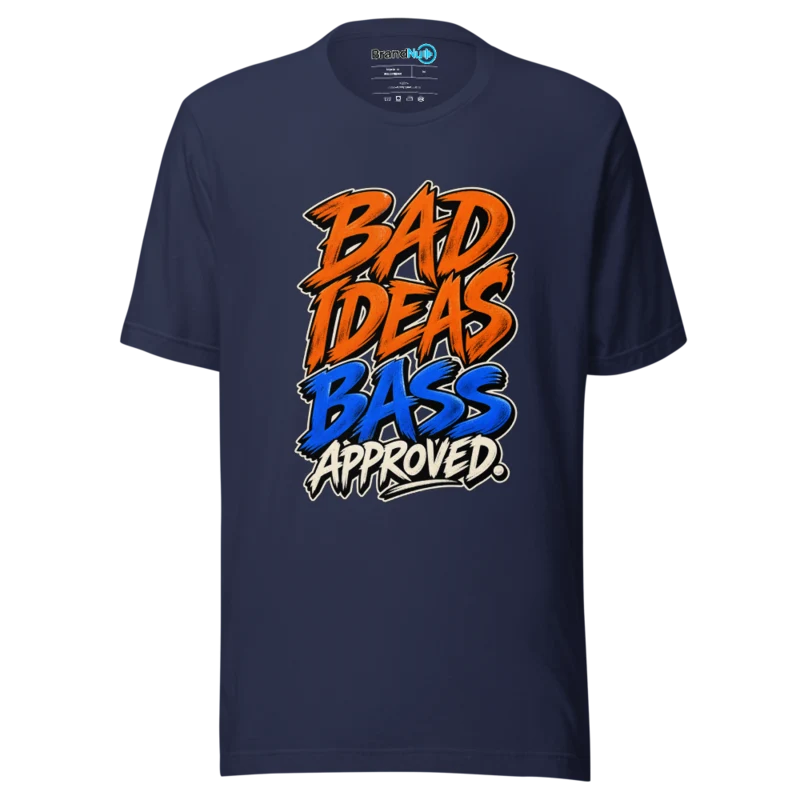 Bad Ideas Bass Approved T Shirt - Navy