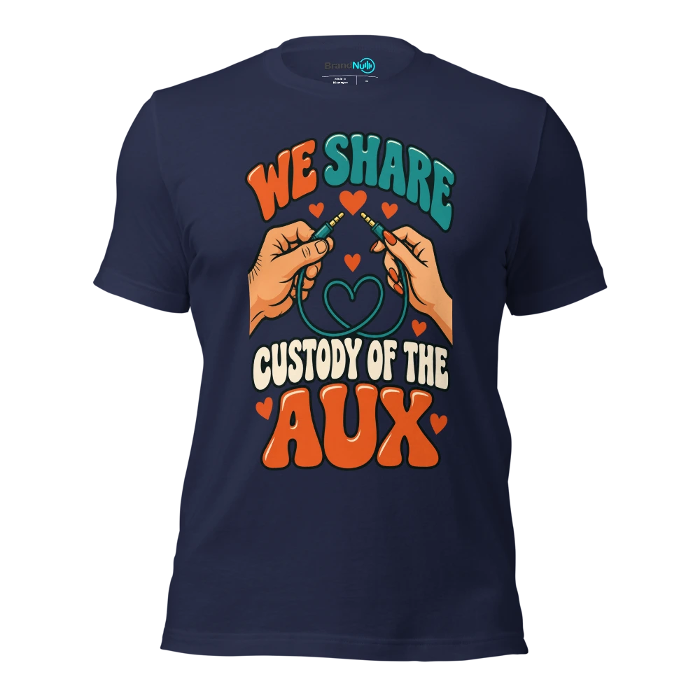 WE SHARE CUSTODY OF THE AUX T Shirt Navy Front