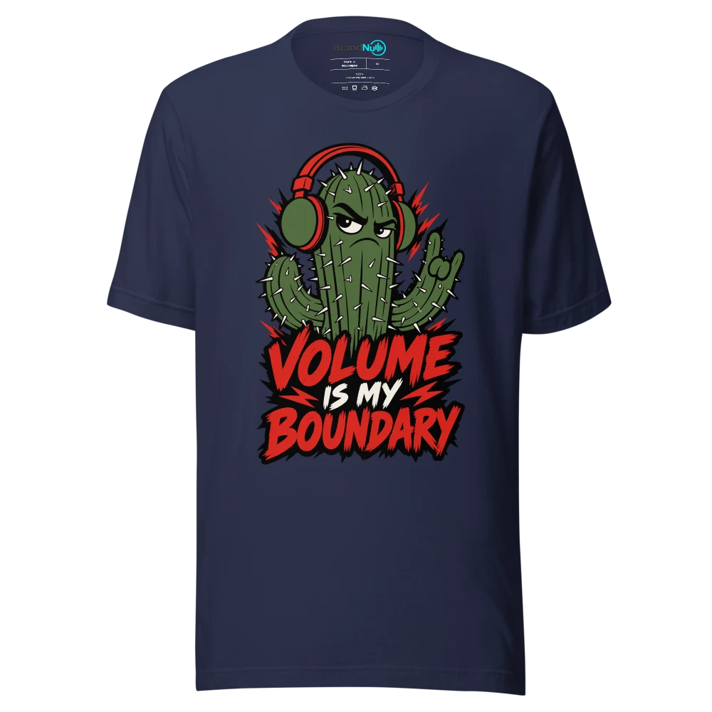 VOLUME IS MY BOUNDARY T Shirt Navy Front