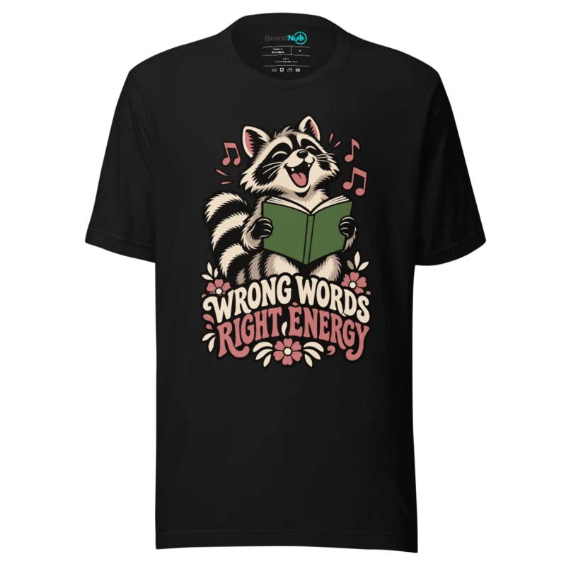 WRONG WORDS RIGHT ENERGY T Shirt - Black