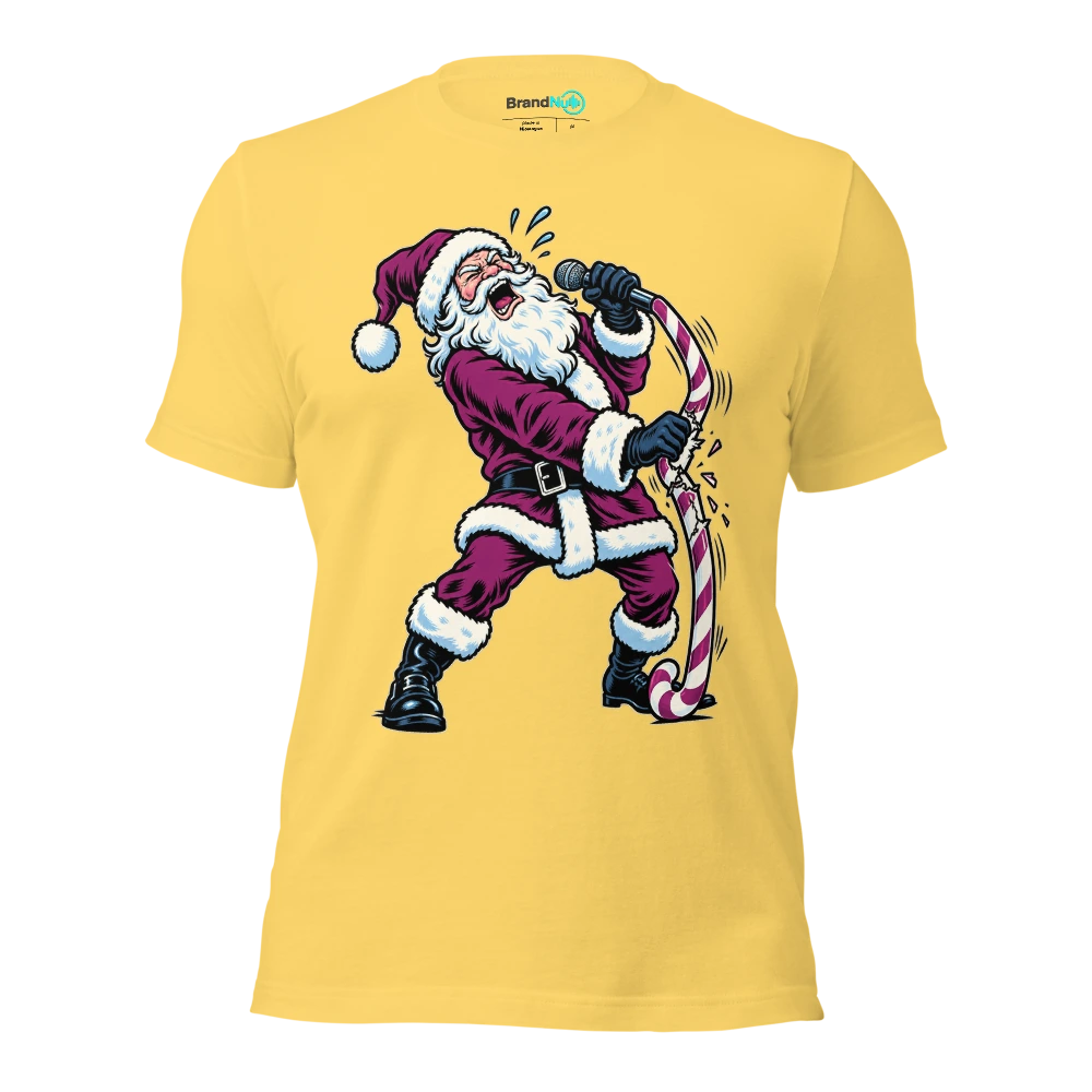 THE CANDY CANE IS NOT A MIC STAND T Shirt Yellow Front
