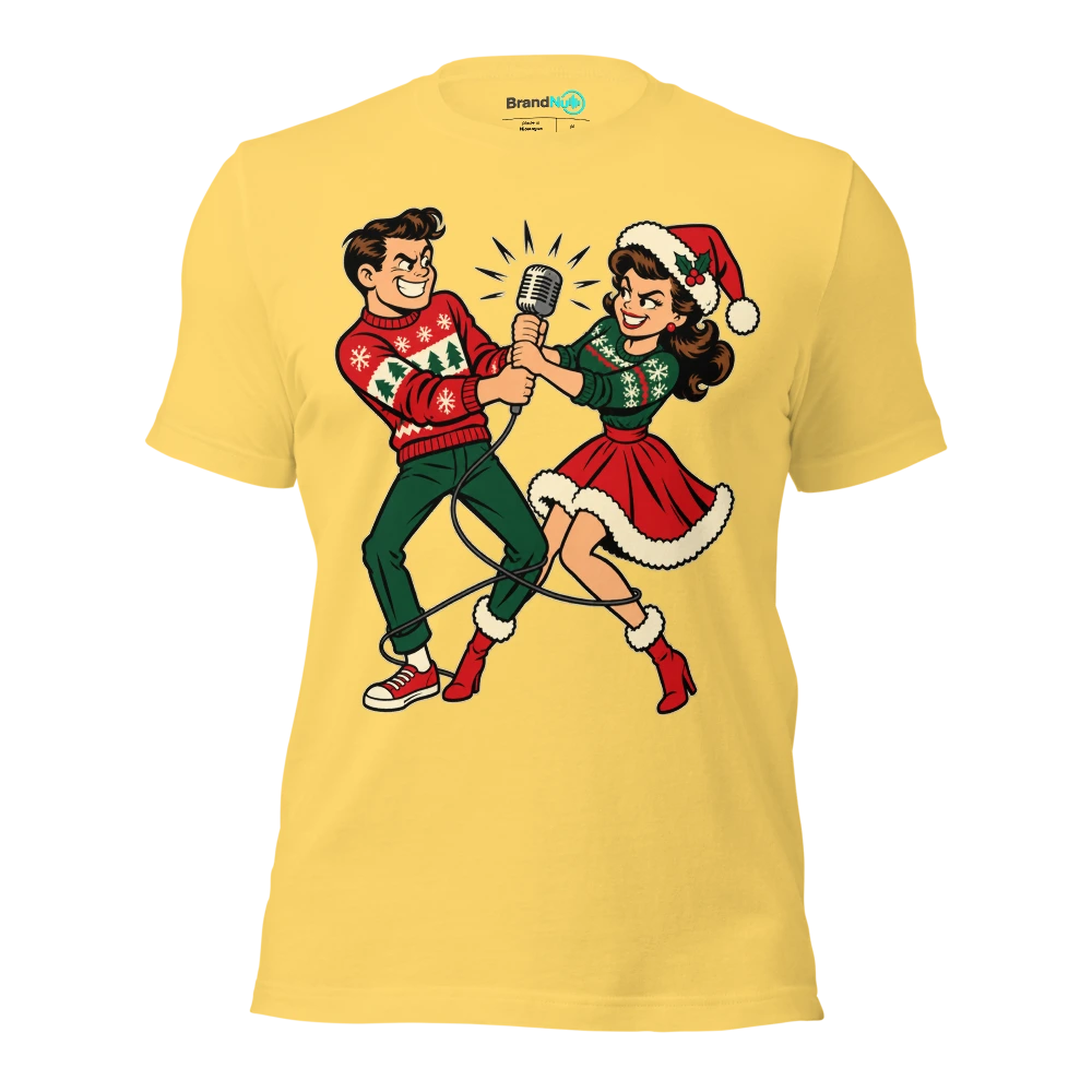 FAMILY HARMONY ENDS AT THE MICROPHONE T Shirt Yellow Front