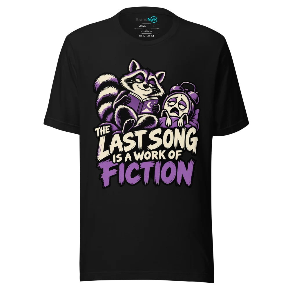THE LAST SONG IS A WORK OF FICTION T Shirt Black Front