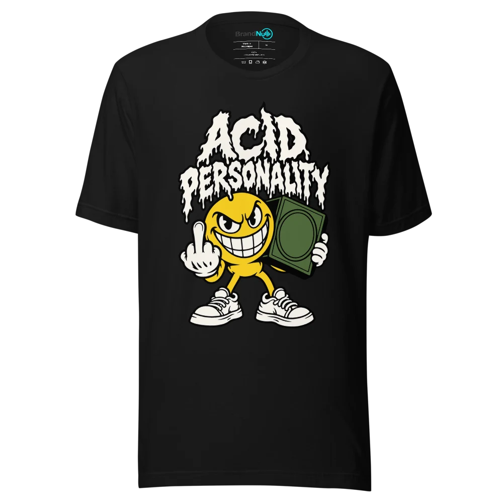 ACID PERSONALITY T Shirt Black Front