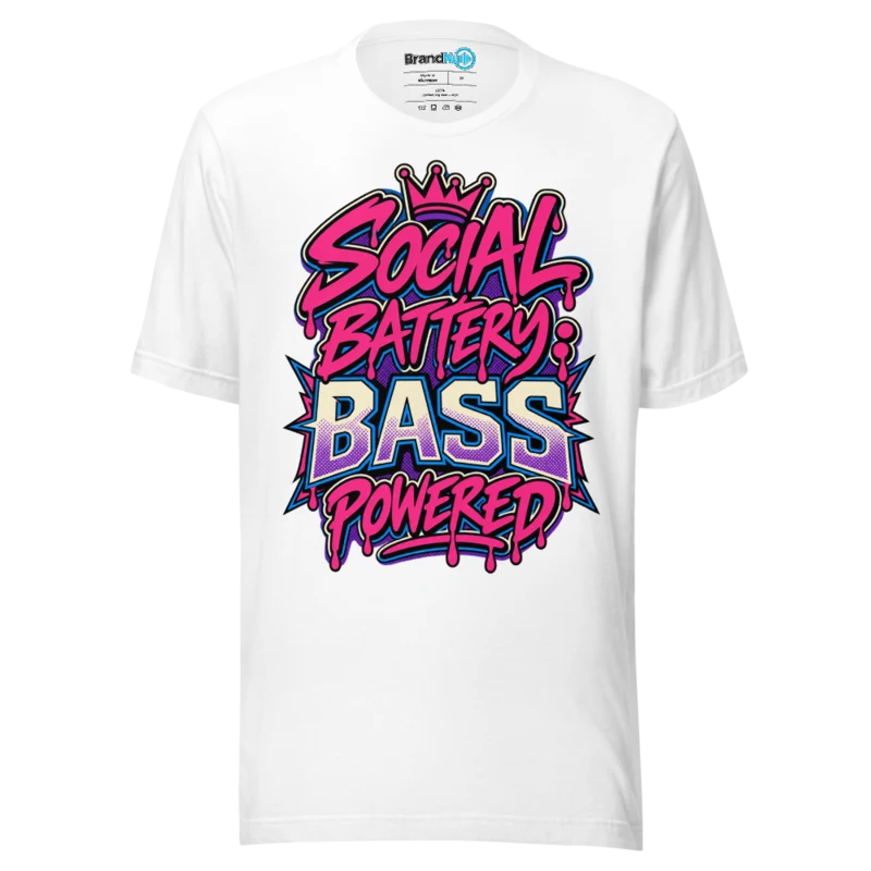 BrandNu Social Battery: Bass Powered T-Shirt - White