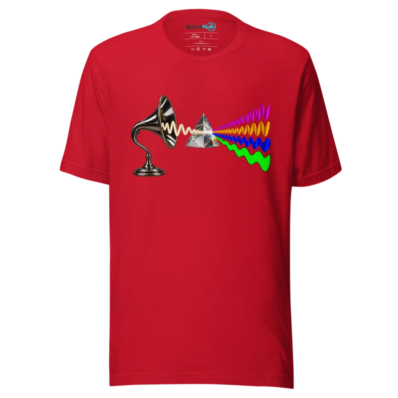 Music Prism T Shirt - Spectrum Wave Edition - Red