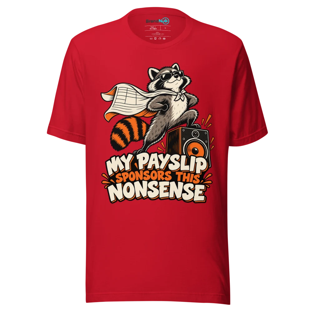 MY PAYSLIP SPONSORS THIS NONSENSE T Shirt Red Front