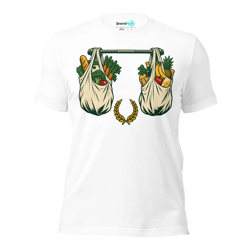 My BrandNu fitness regime is carrying all the shopping in one go T Shirt White Front