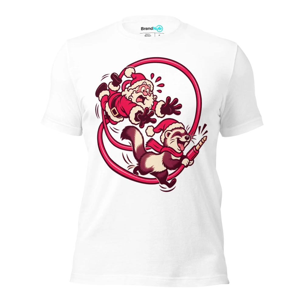 THE FESTIVE FERRET HAS STOLEN THE AUX T Shirt White Front