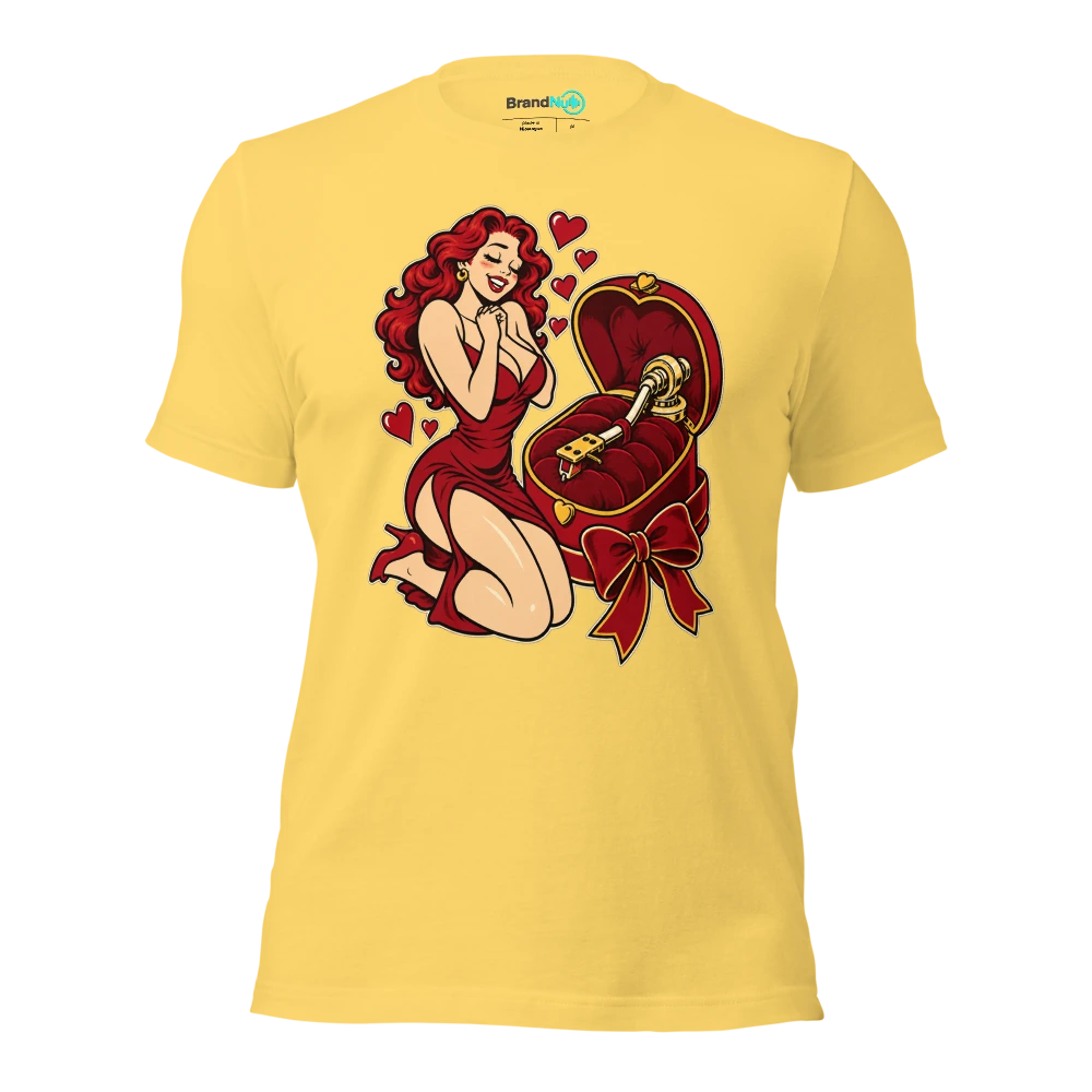 MY DATE IS A BEAUTIFULLY BALANCED TONEARM T Shirt Yellow Front