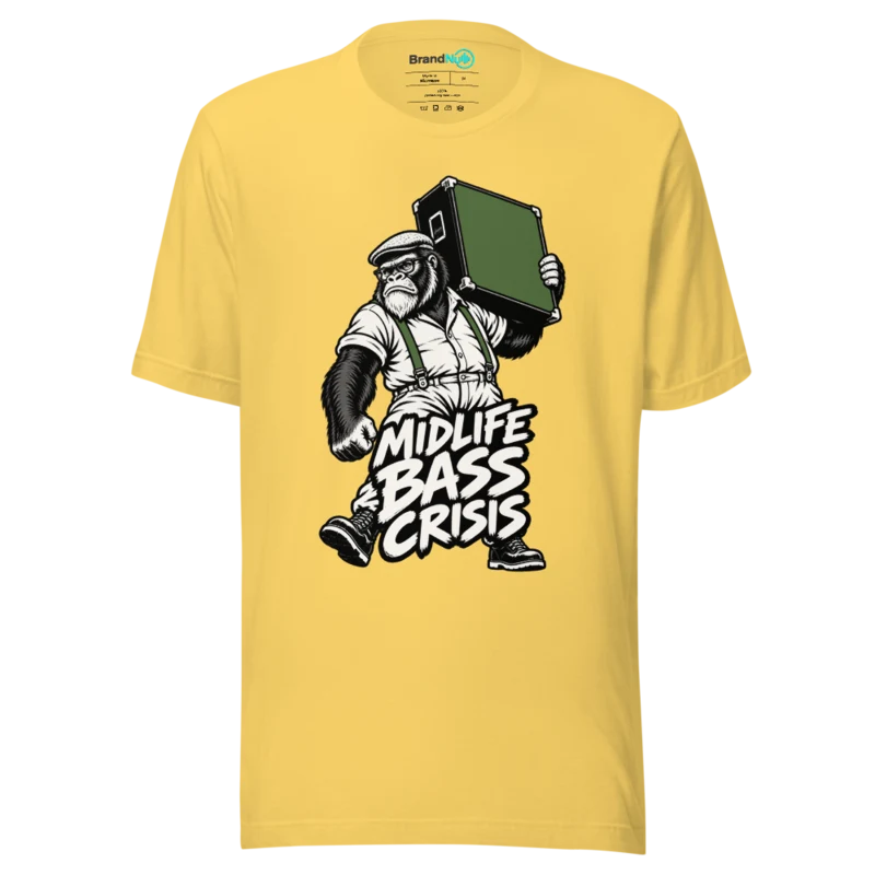 MIDLIFE BASS CRISIS T Shirt - Yellow