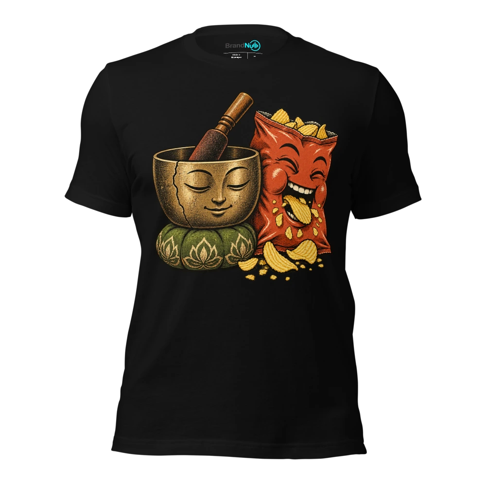 My BrandNu inner peace has heard how you chew T Shirt Black Front