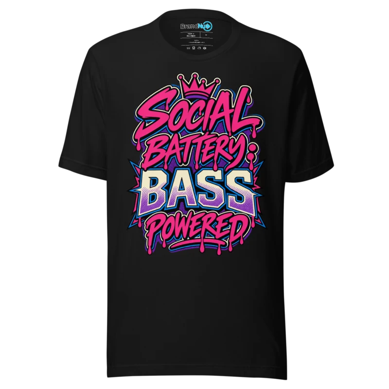 BrandNu Social Battery: Bass Powered T-Shirt - Black
