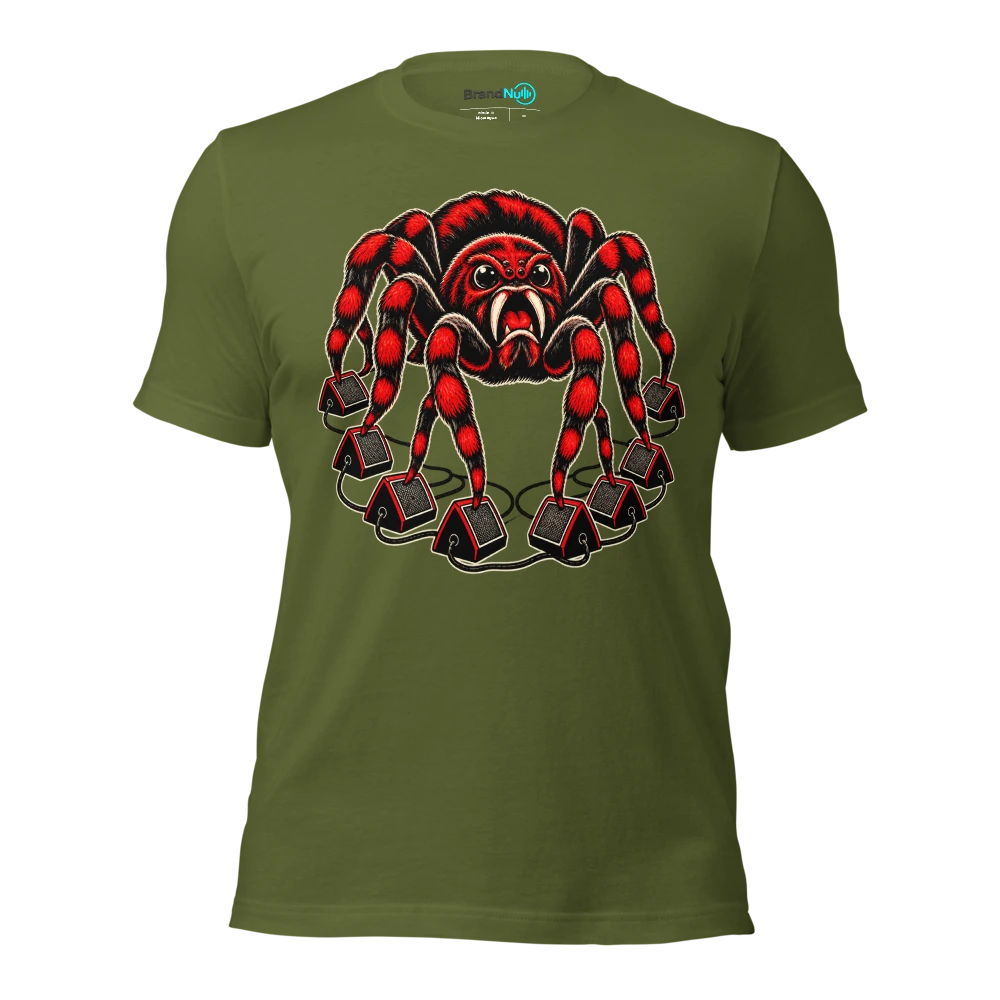 THE TARANTULA HAS REQUESTED EIGHT STAGE MONITORS T Shirt Olive Front
