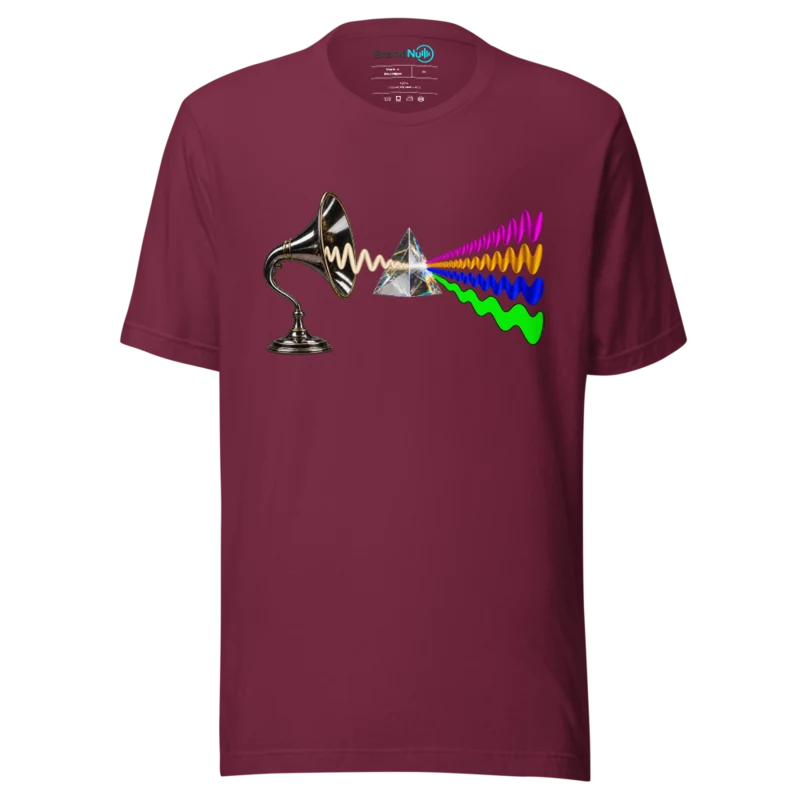 Music Prism T Shirt - Spectrum Wave Edition - Maroon