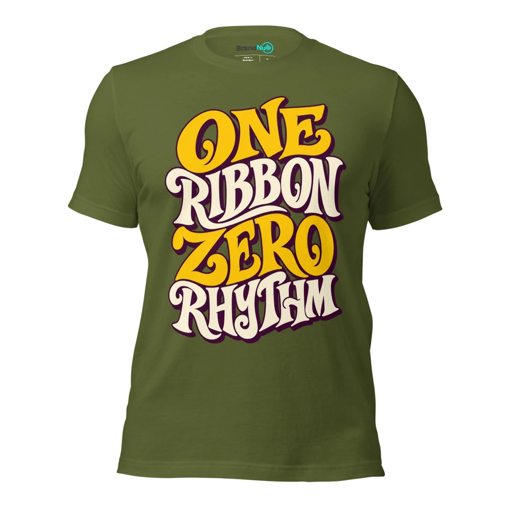 ONE RIBBON ZERO RHYTHM T Shirt Olive Front