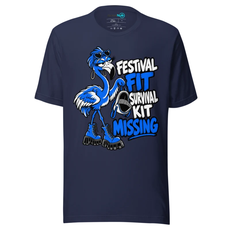 FESTIVAL FIT SURVIVAL KIT MISSING T Shirt - Navy