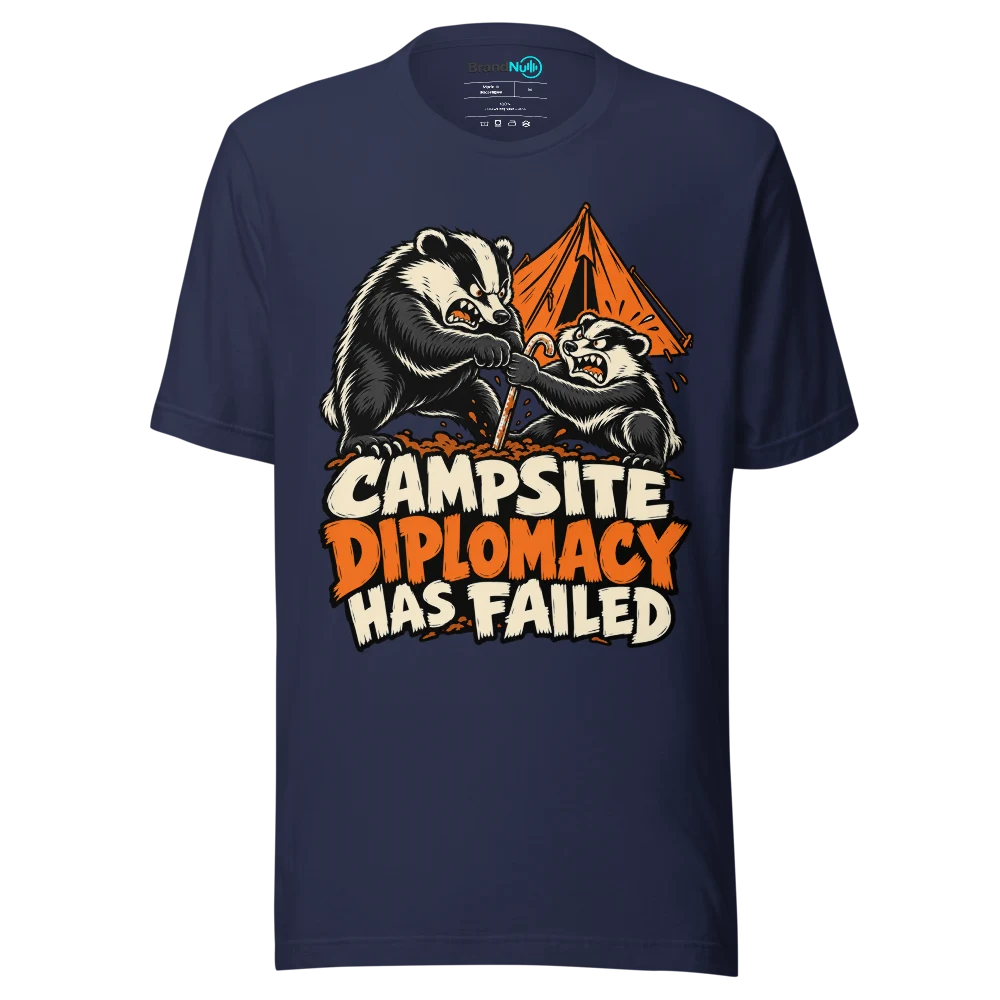 CAMPSITE DIPLOMACY HAS FAILED T Shirt Navy Front