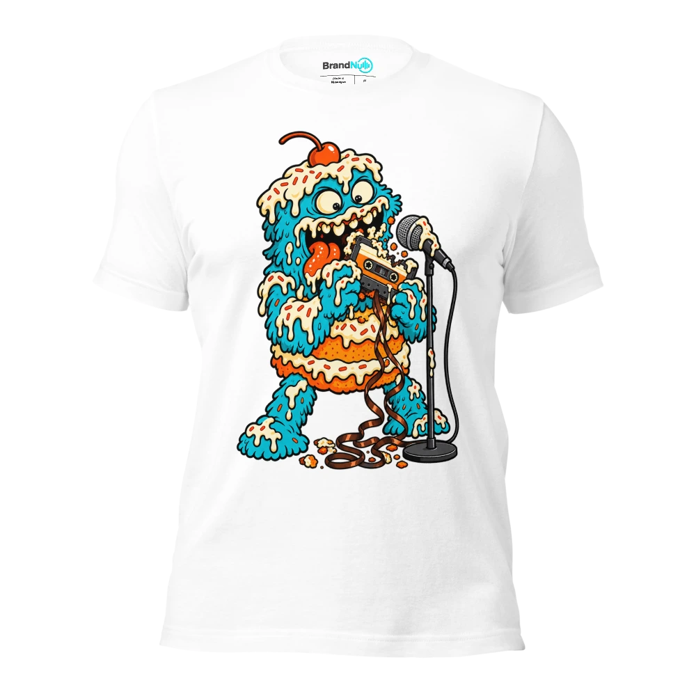 THE CAKE MONSTER HAS EATEN THE BACKING TRACK T Shirt White Front