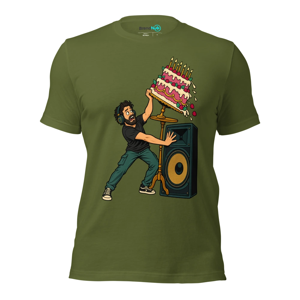 MY BIRTHDAY CAKE IS A TECHNICAL RIDER VIOLATION T Shirt Olive Front