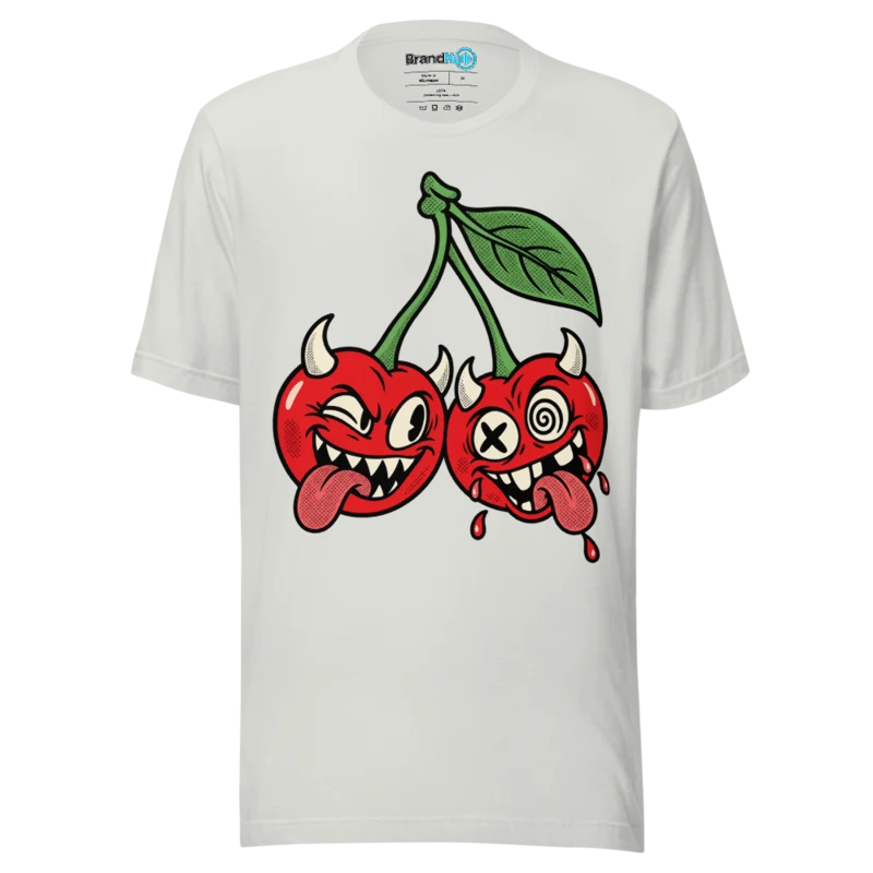 BrandNu Devilish Cherries T-Shirt - Silver