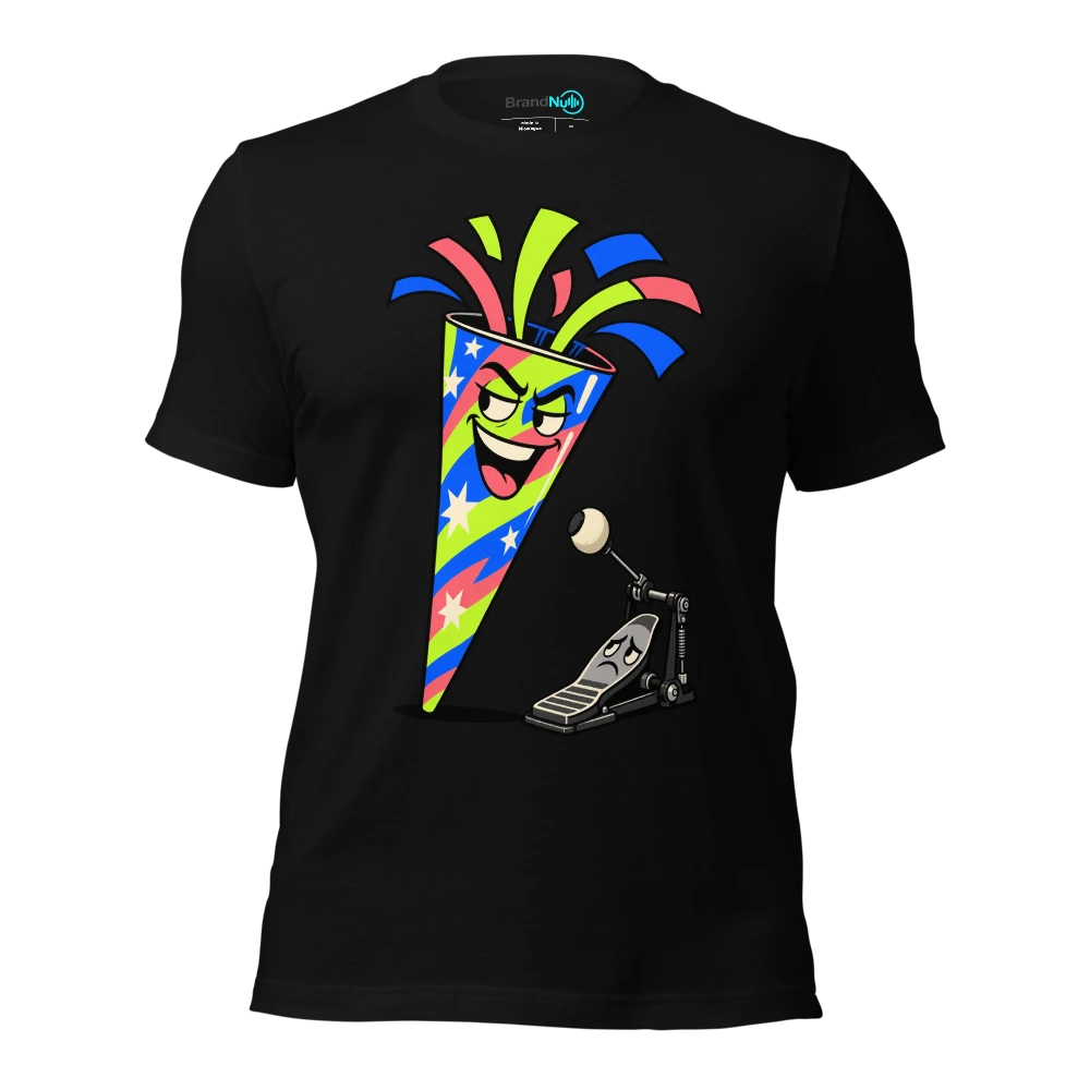 THIS PARTY POPPER HAS MORE PUNCH THAN YOUR KICK T Shirt Black Front