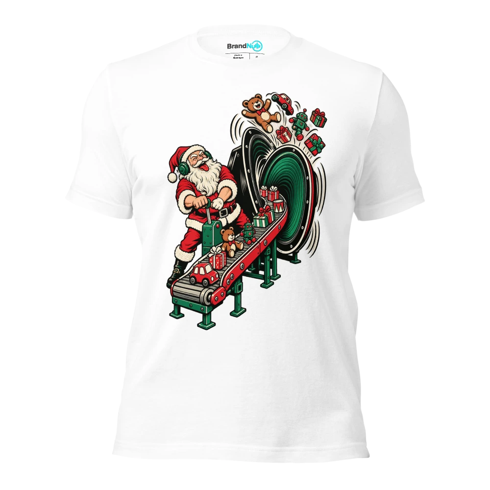 THE ASSEMBLY LINE HAS BECOME A BASSLINE T Shirt White Front