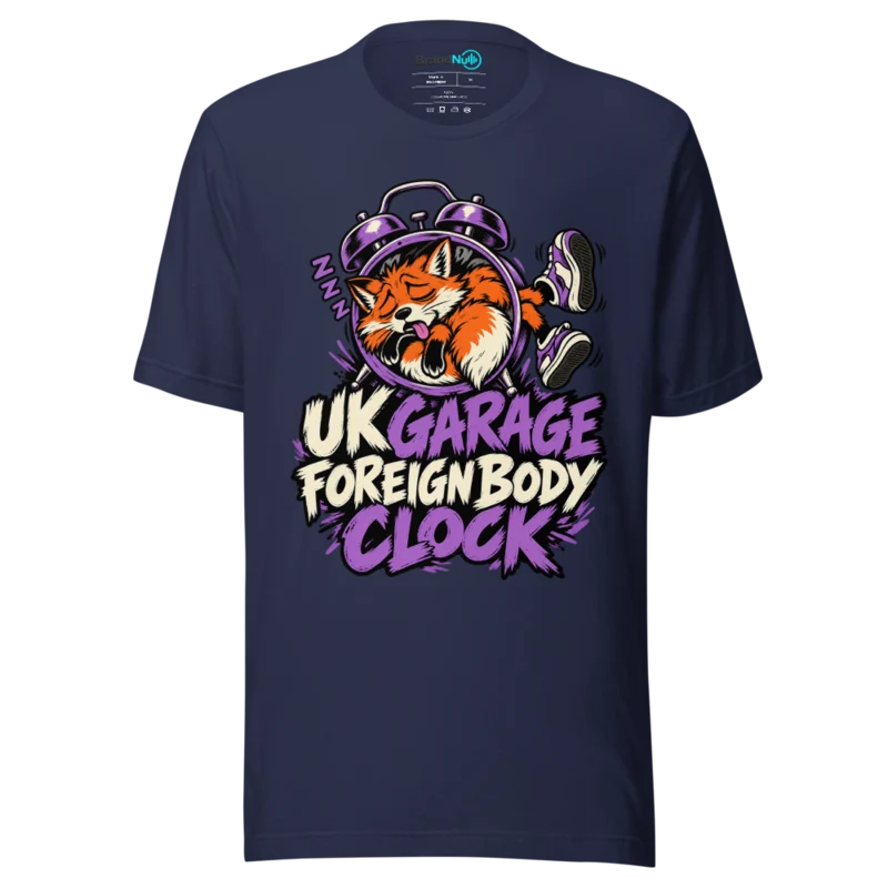 UK GARAGE FOREIGN BODY CLOCK T Shirt - Navy