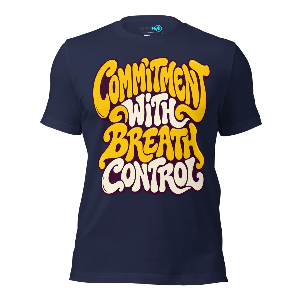 COMMITMENT WITH BREATH CONTROL T Shirt Navy Front