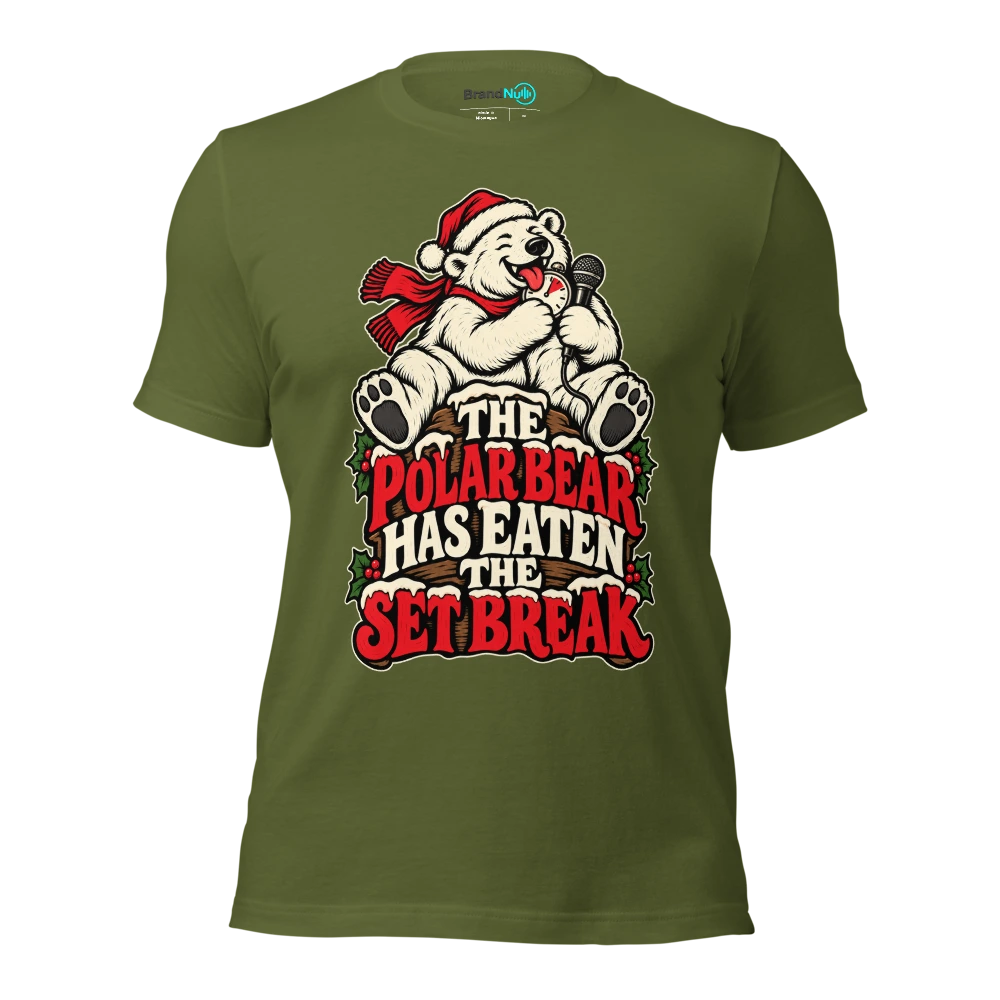 THE POLAR BEAR HAS EATEN THE SET BREAK T Shirt Olive Front