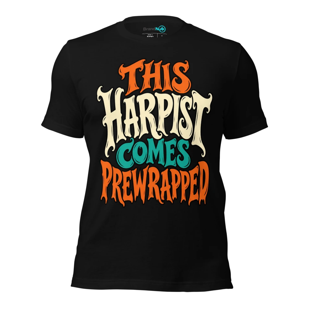 THIS HARPIST COMES PREWRAPPED T Shirt Black Front