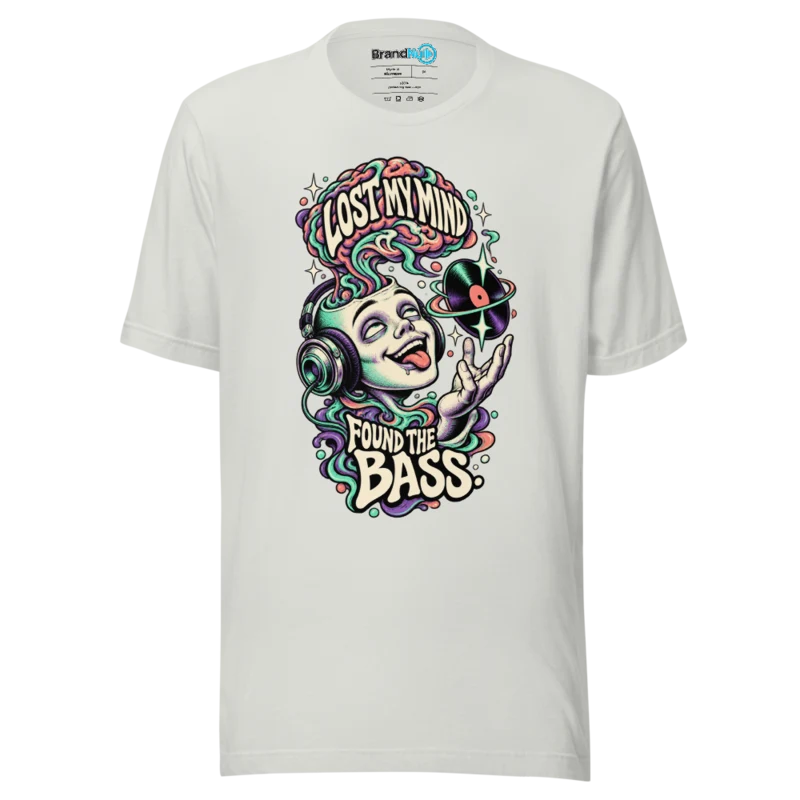 BrandNu Lost My Mind Found The Bass T-Shirt - Silver
