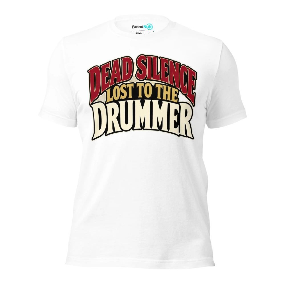 DEAD SILENCE LOST TO THE DRUMMER T Shirt - White - front - Ghost 2