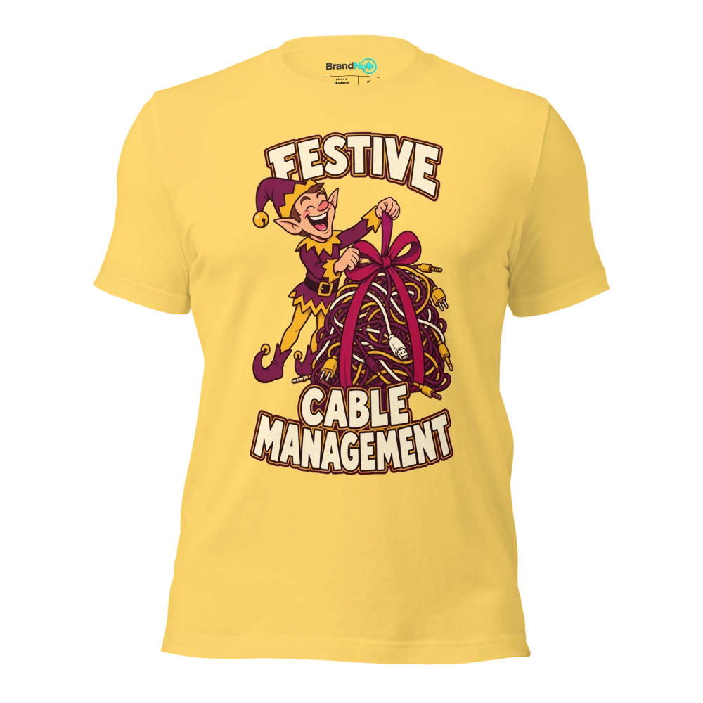 FESTIVE CABLE MANAGEMENT T Shirt Yellow Front