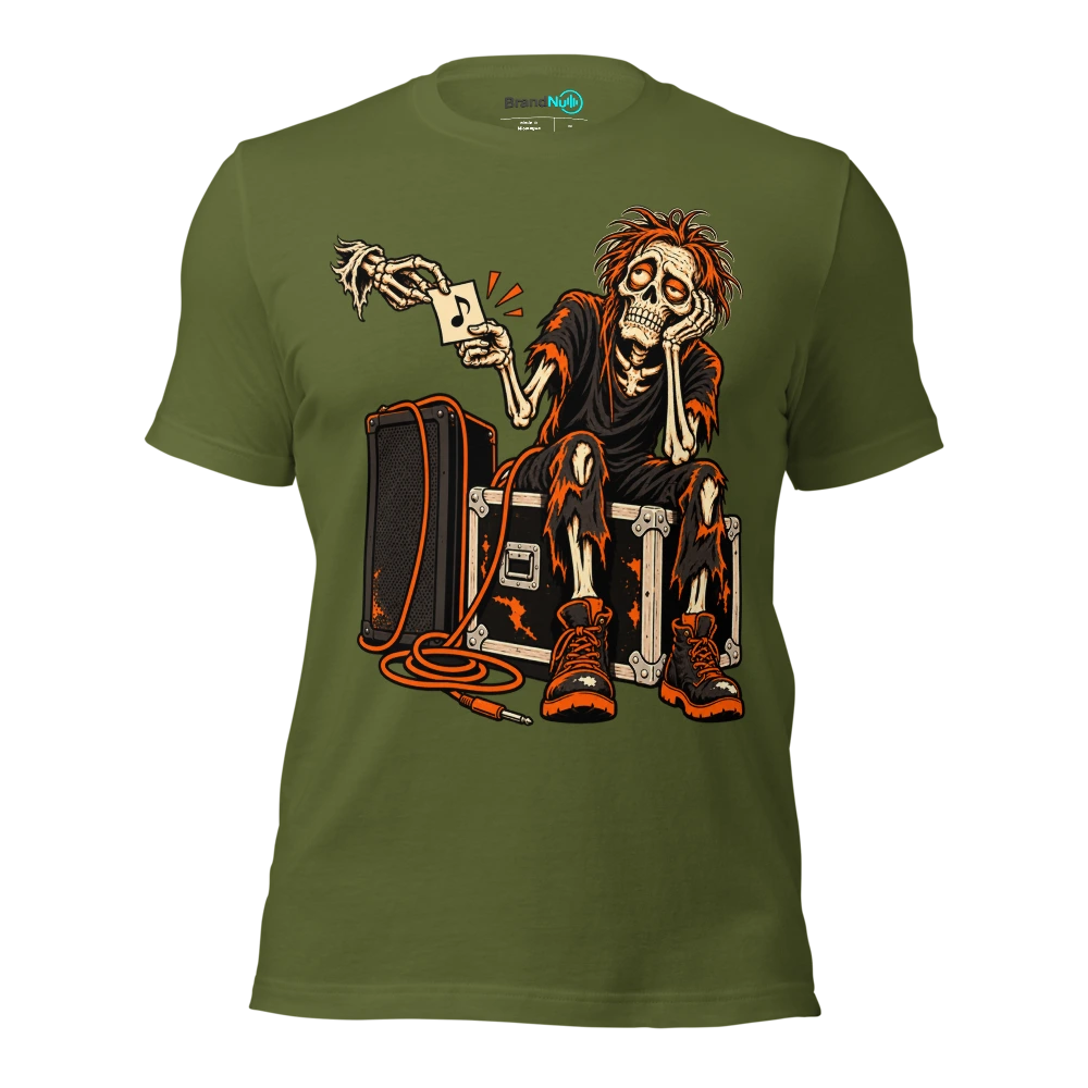 DEAD BUT STILL TAKING REQUESTS T Shirt - Olive - front - Ghost 2