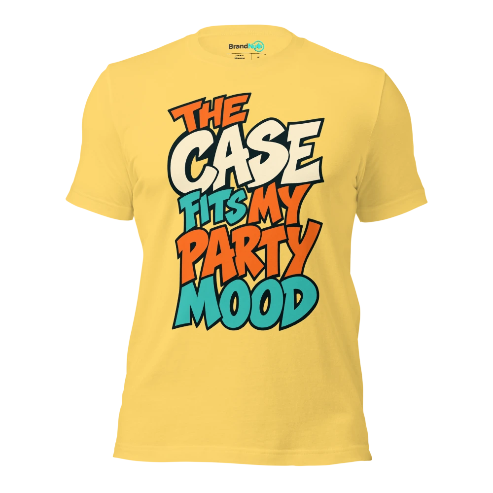 THE CASE FITS MY PARTY MOOD T Shirt Yellow Front