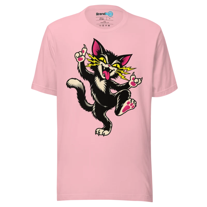 BrandNu Midnight Mischief Cat T-Shirt - Pink
