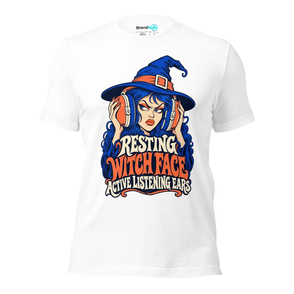 RESTING WITCH FACE ACTIVE LISTENING EARS T Shirt White Front