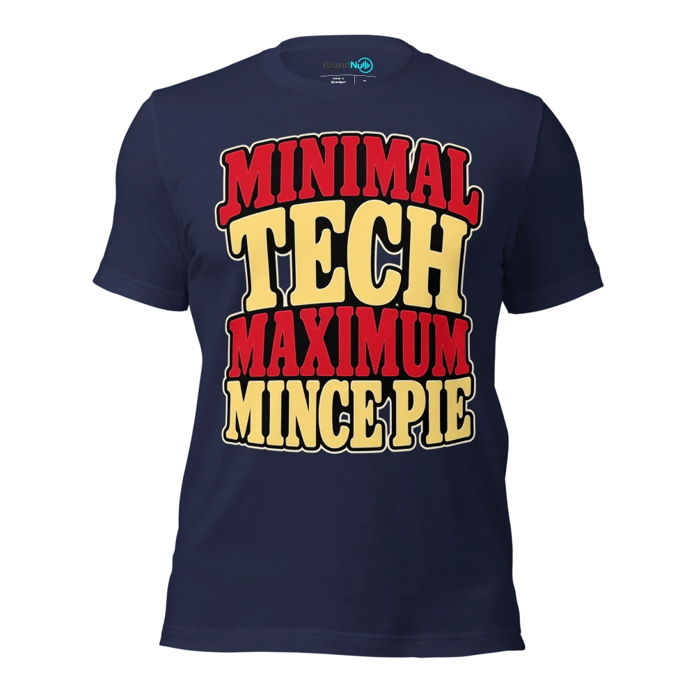 MINIMAL TECH MAXIMUM MINCE PIE T Shirt Navy Front
