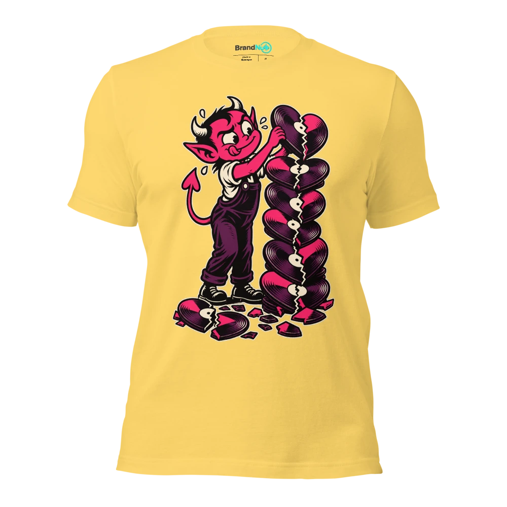 THE LOVE IMP HAS REORDERED THE SAD SONGS T Shirt Yellow Front