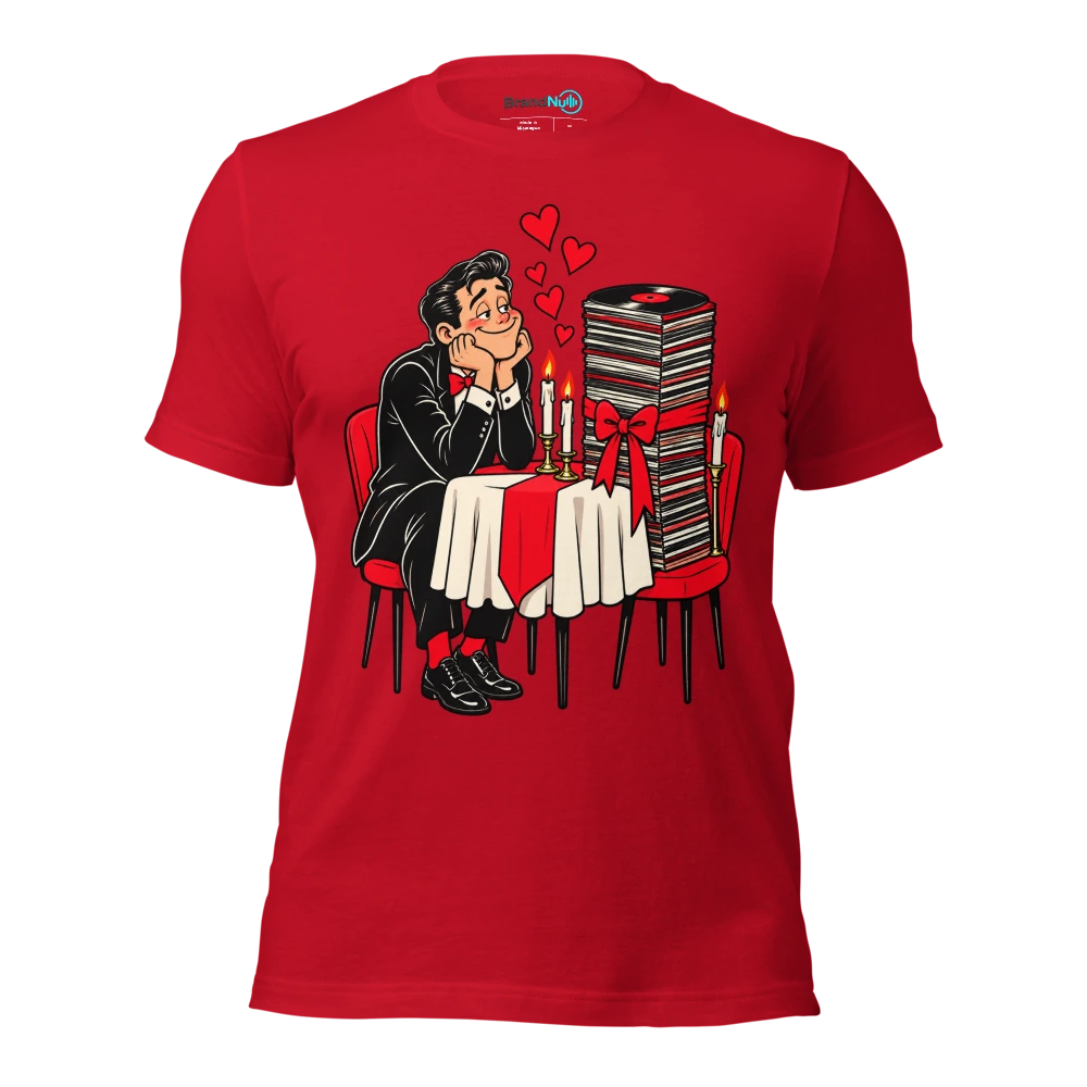 THE CANDLELIT DINNER IS FOR MY RECORD COLLECTION T Shirt Red Front