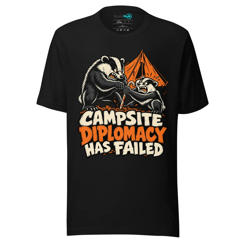 CAMPSITE DIPLOMACY HAS FAILED T Shirt Black Front