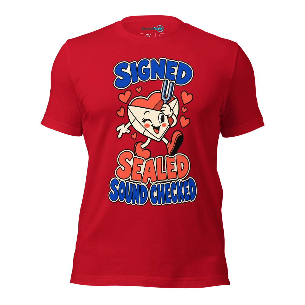 SIGNED SEALED SOUND CHECKED T Shirt Red Front