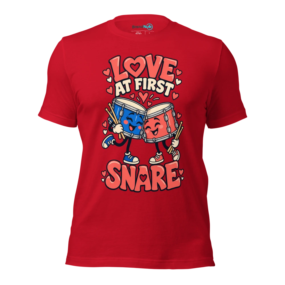 LOVE AT FIRST SNARE T Shirt Red Front