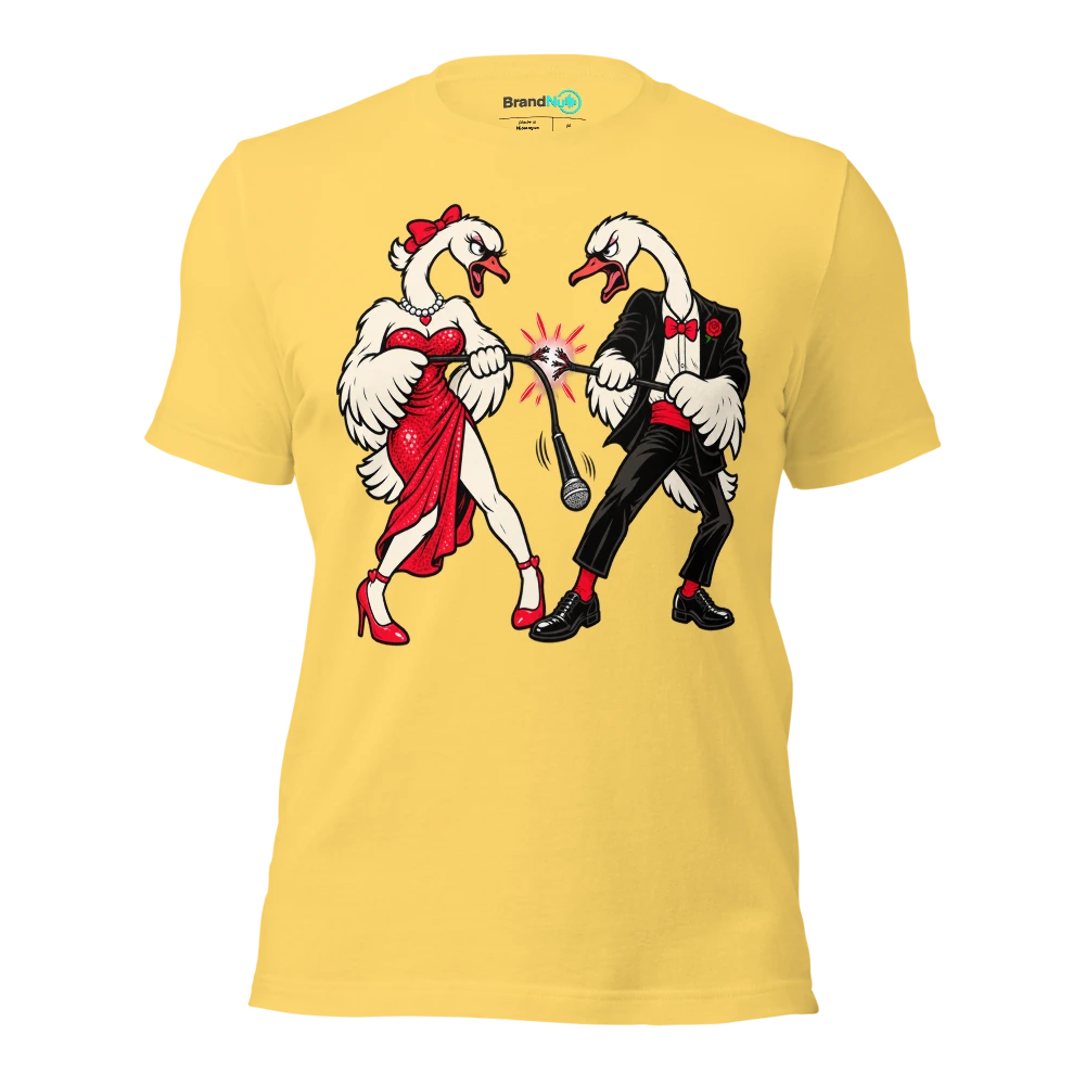THE SWANS HAVE DIVORCED OVER KARAOKE T Shirt Yellow Front